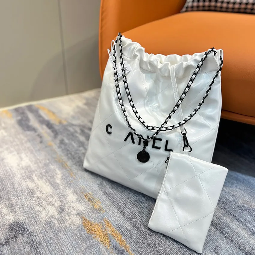 Classic Deauville Denim Bags Chain Tote Sandbeach Wool Felt Designer Canvas Shopping Bag Leather Chains Handbag Brand Luxurys Womens embroidery pattern