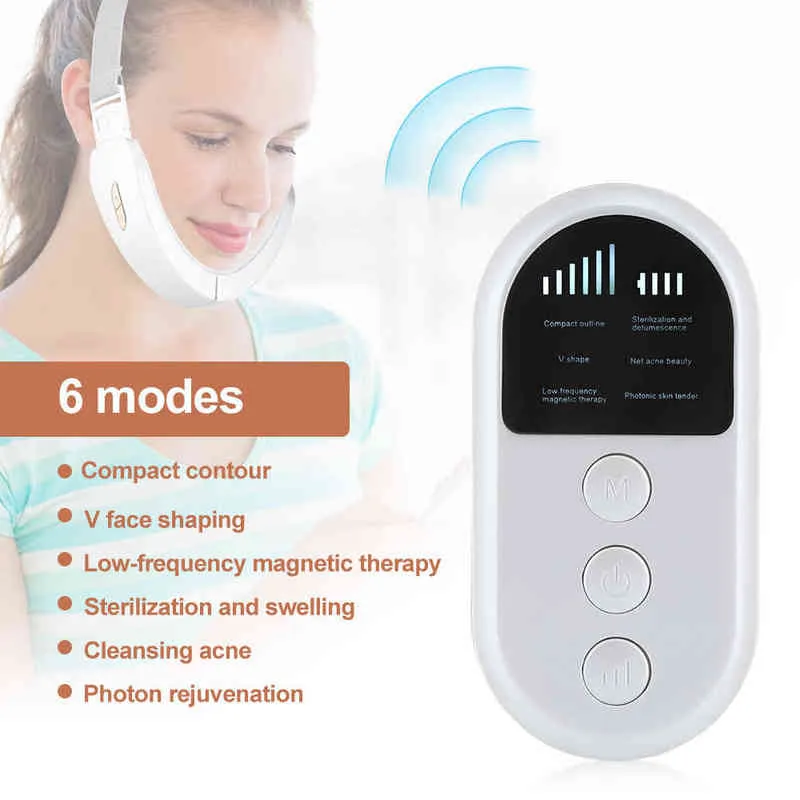 Micro current face slimming beauty instrument massage lift and tighten V masseter double chin220505