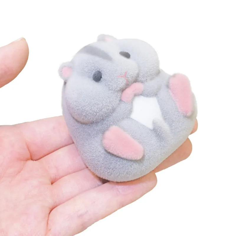 Original véritable Capsule mignon kawaii gras laiteux doux hamster flocage poupées en peluche presser le soulagement du Stress gashapon jouets 220629