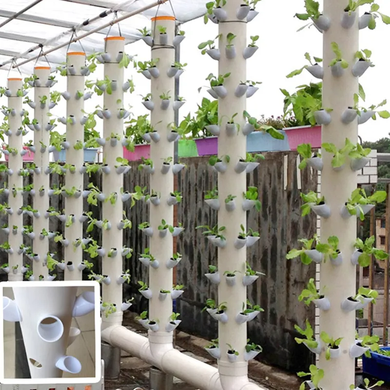 Vasi idroponici fai-da-te coltura idroponica torre verticale verdure sistema di coltivazione di fragole torre idroponica dispositivo fuori suolo 40 pezzi 220715