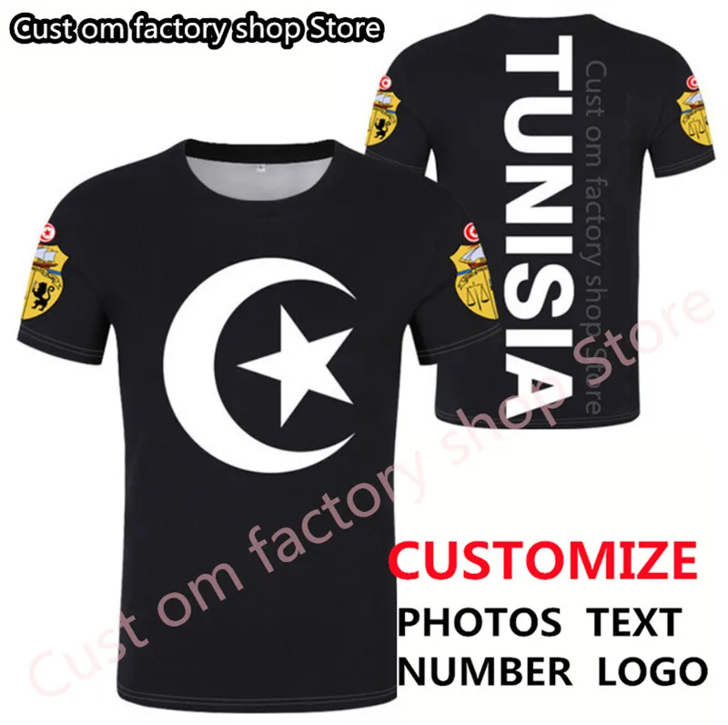 Tunísia t camisa diy livre nome personalizado número tun camiseta nação bandeira tunísia tn islam árabe tunisiano impressão po 0 roupas 220609