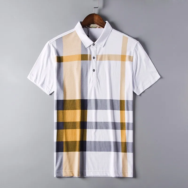 Summer Polo Shirt Mężczyznę MARNE Odzież Bawełniany Krótkie Rękawe Business Casual Plaid Designer Homme Camisa Oddychanie Plus Size 220614