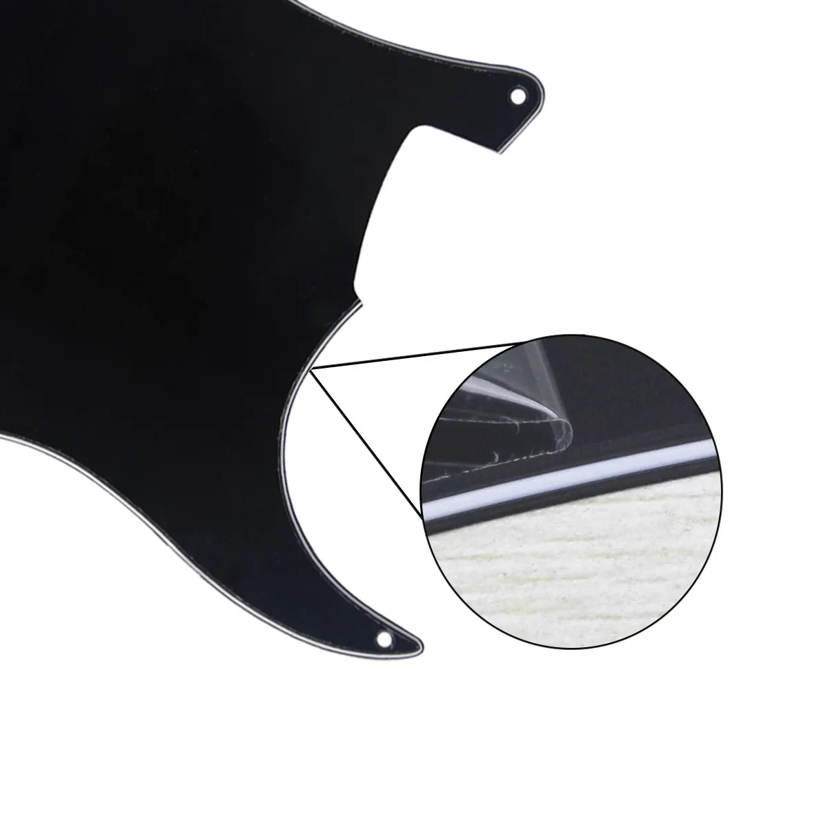 Black 3Ply Electric Guitar Pickguard Blank Material Scratch Plate 4 Hole with Back Plate Screws Guitar Parts Custom