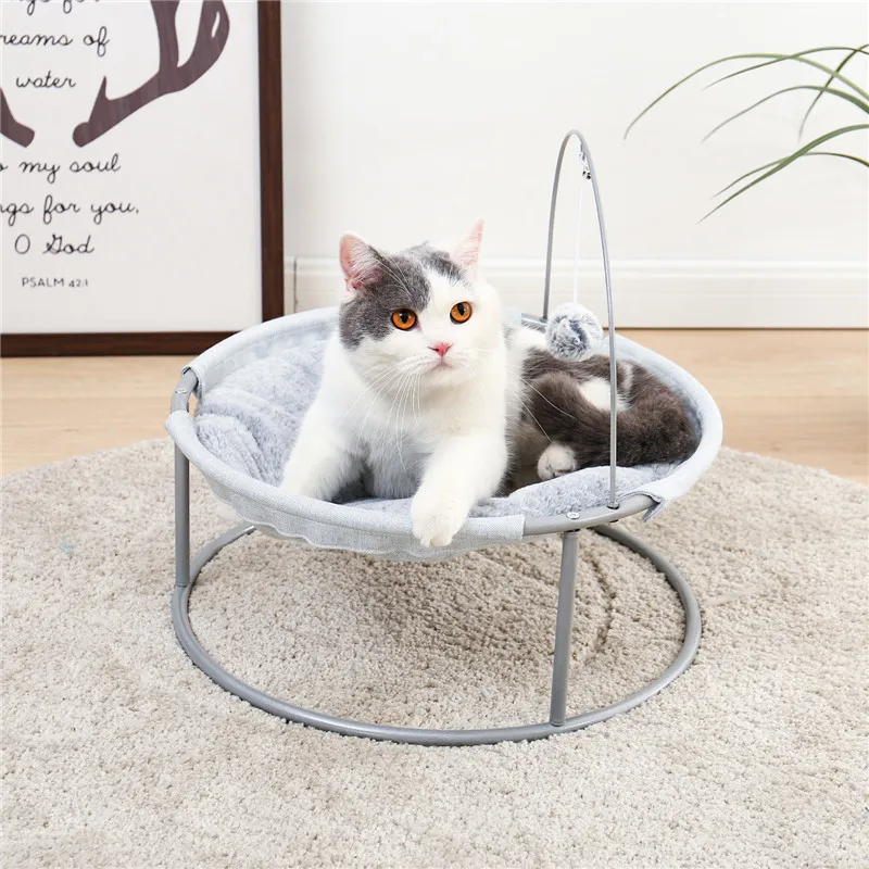 Commercio all'ingrosso Cat Cradle Bed Soft Plush Hammock Pet staccabile con sfera penzolante s Piccolo divano 220323