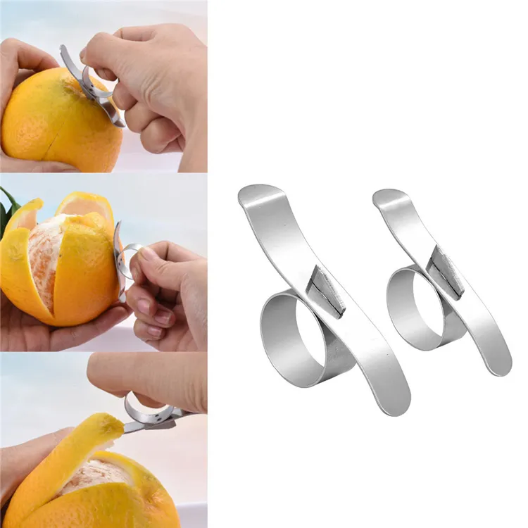 Verktyg orange peelers Easy Open Orange Peeler rostfritt stål citronparer citrusfrukt hudborttagare skivor skalning kök zc1256