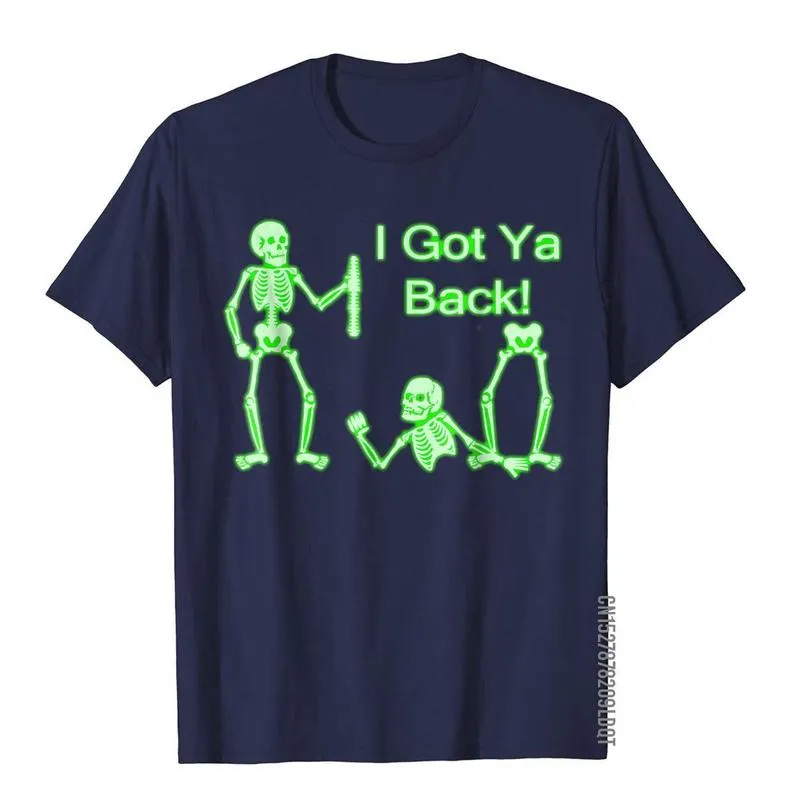 I Got Ya Back Skeleton Glow In The Dark Shirt__B12481navy