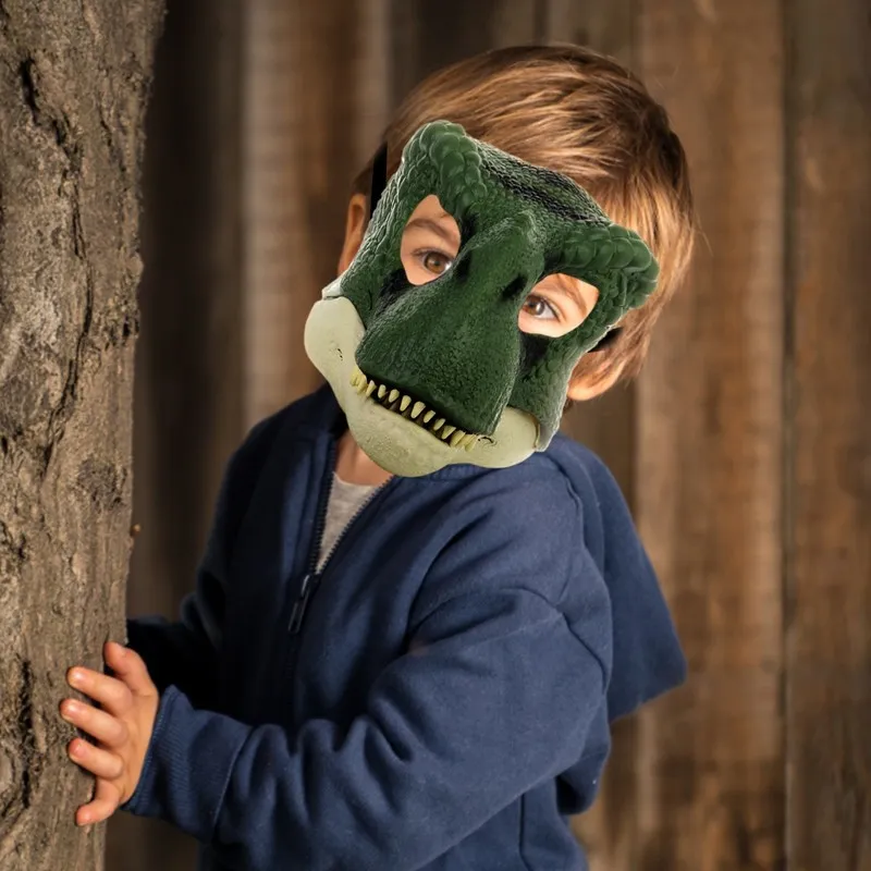 Party Masks Dinosaur World Mask z otwierającą Jaw Tyrannosaurus Rex Halloween cos 220823