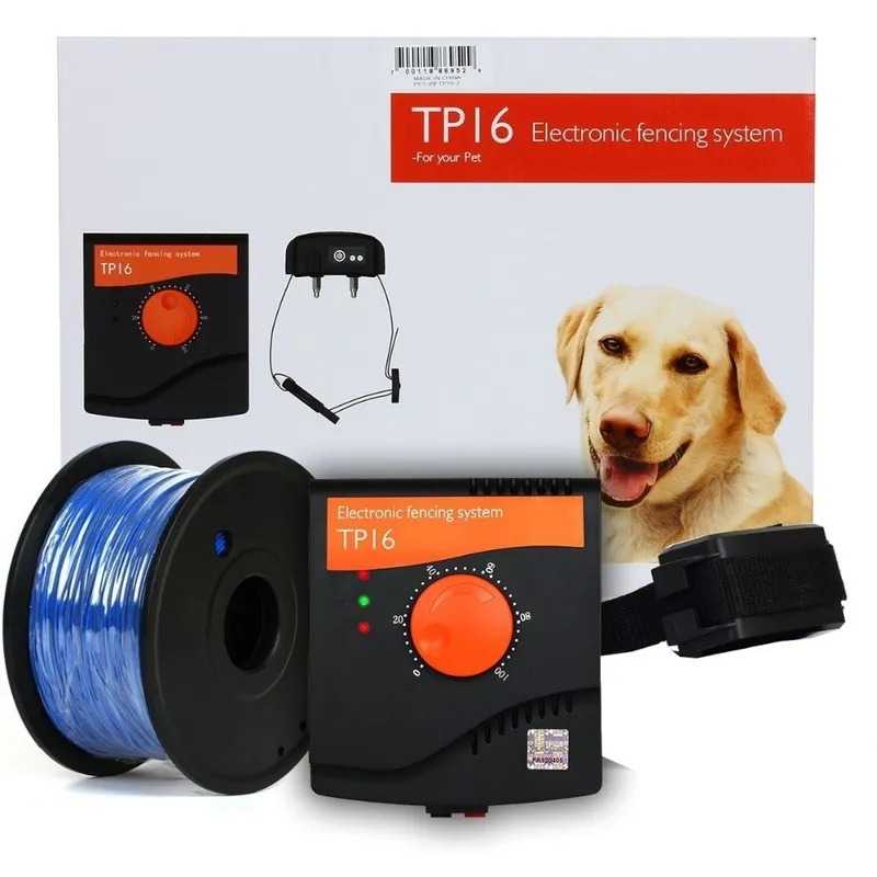 TP16 PET DOG ELEKTRISKT FENC System Uppladdningsbart vattentätt justerbar hundträning Krage Elektroniskt stängsel Inneslutningssystem 220812