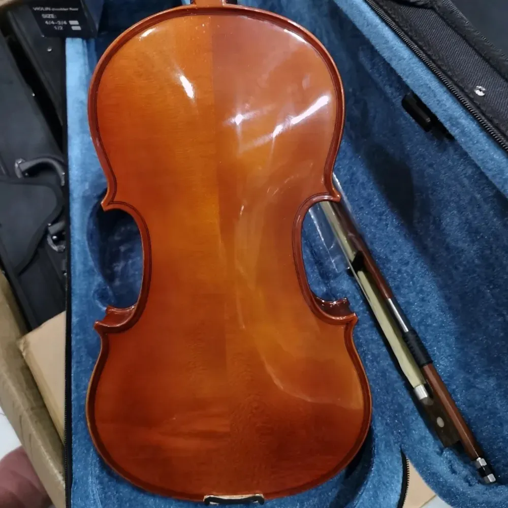 Klassieke handgemaakte massief houten viool op ware grootte, hoge kwaliteit 4/4 1/2 professioneel snaarinstrument voor beginners