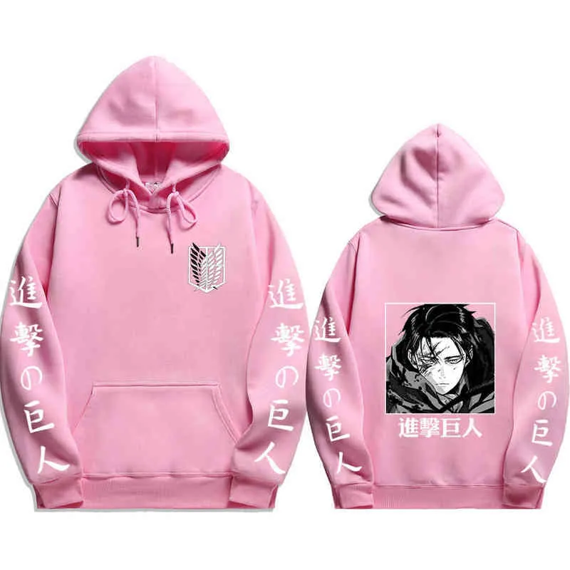 Sıcak anime saldırısı Titan Hoodies baskılı serin kazak sweatshirt gündelik harajuku bahar spor giyim için gevşek estetik üstler g220729