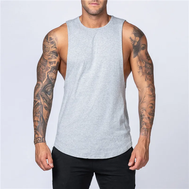 Aangepaste herenhoogte gym tanktop