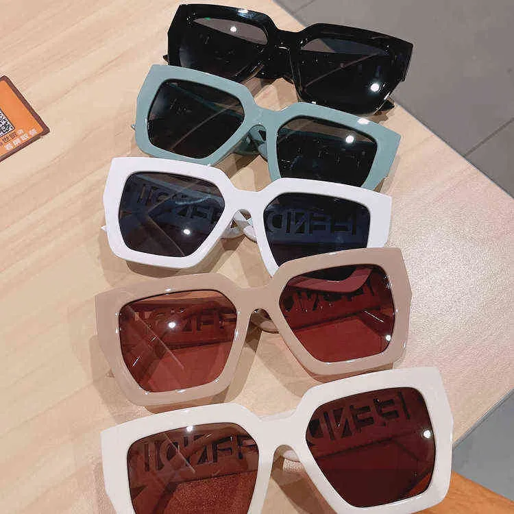 Couper des lunettes de soleil de créateurs sur des lunettes de soleil à contraste de couleur Big Face f Straight
