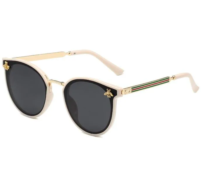 Classic round little bee Sunglasses brand designer UV400 glasses metal gold frame sunglasses men's and women's Mirror Su260C