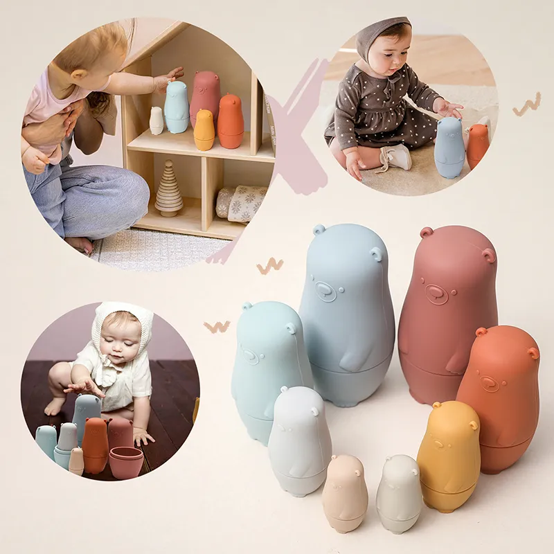 シリコンを作るロシアの巣を作る人形matryoshka babushka hand animal poupee russe for Kids Gifts Doll Home Decor 220505