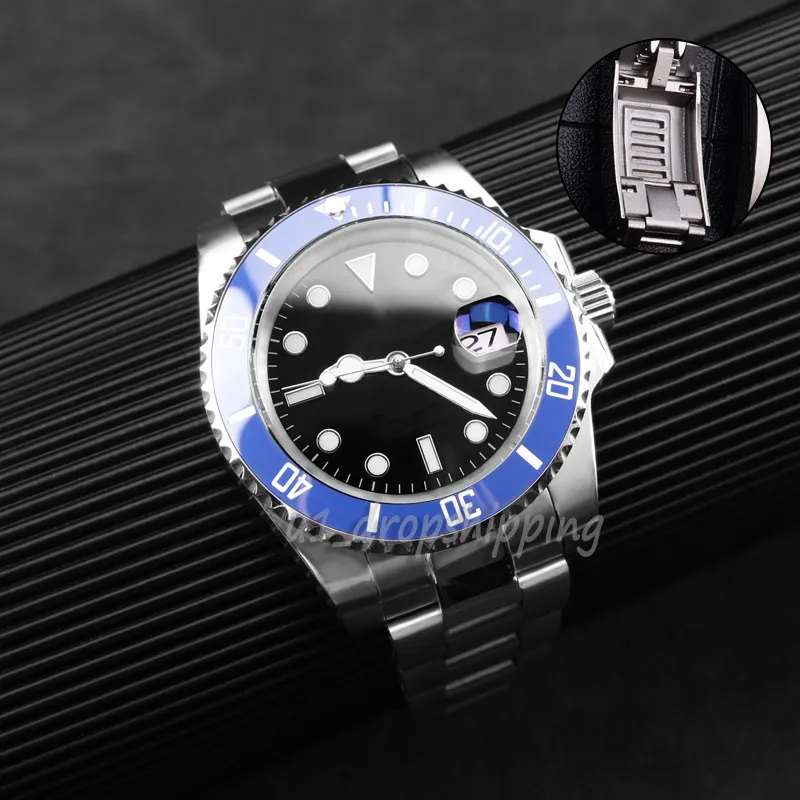 Męskie automatyczne zegarki mechaniczne ceramiczna ramka 41 mm pełna stal nierdzewna ślizganie się pływające na rękach Sapphire Luminous MO196Z