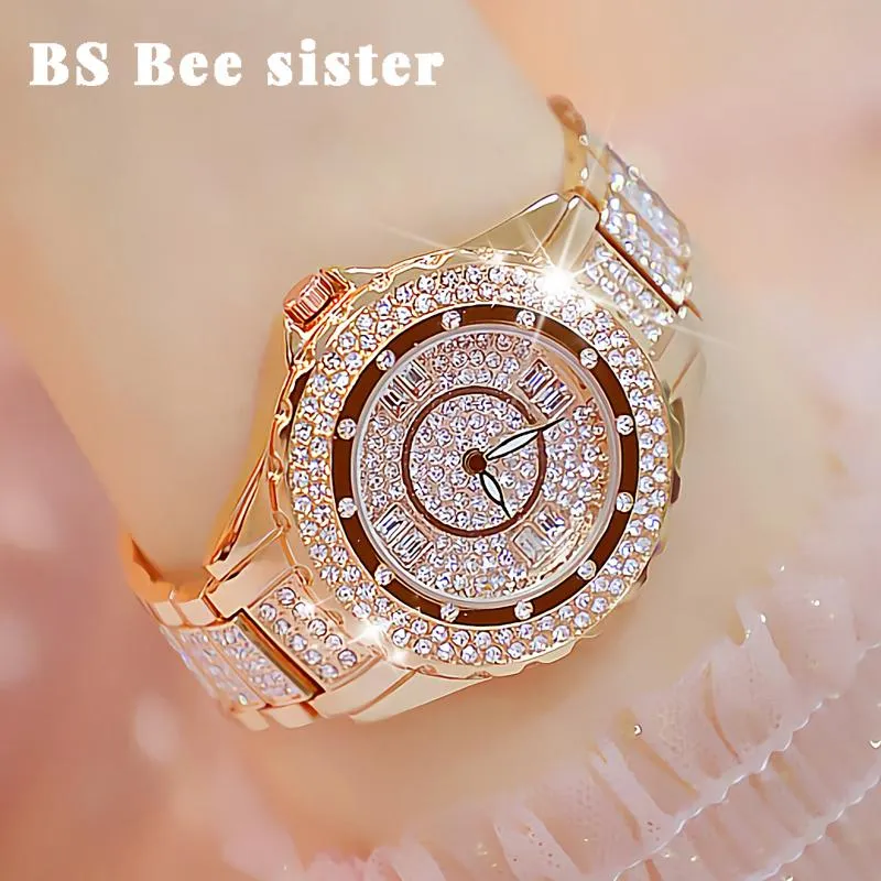 Наручные часы Женские часы Lady Diamond Stone Dress Watch Золото Серебро Нержавеющая сталь Rhineston Наручные часы Женские часы с кристалламиWri2253