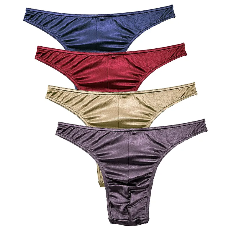 2 -stcs/pack mannen briefs string heren sexy ademende onderbroek comfortabele ondergoed shorts mannelijk slipje satijn zijdeachtige smlxl2xl3xl 220505