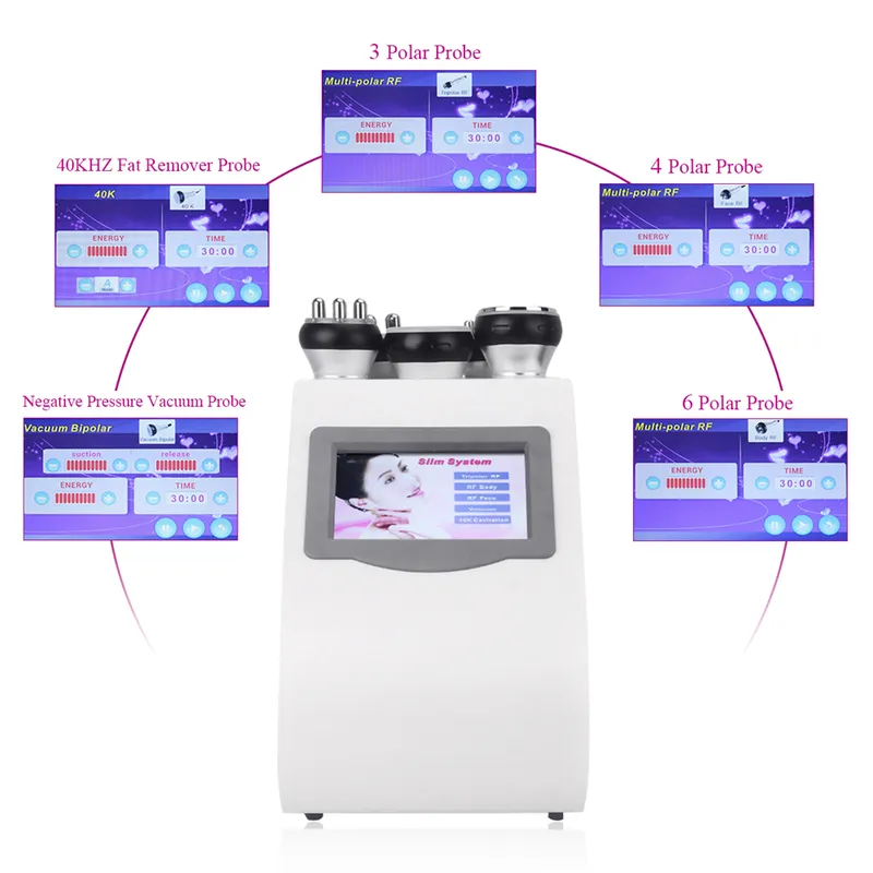 Aoko 5 i 1 ultraljud fettsugning 40k kavitation kroppsbantningsmaskin vakuum multipolar rf skönhetsenhet för ansikte och kropp 2105186864377