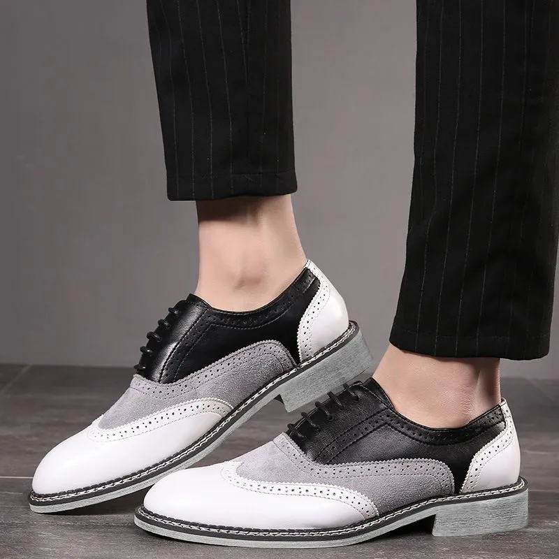 Newest Men Shoes High Qualtiy Pu Leather Lace-up Dress Male British Style Classic Casual Oxfords Zapatos De Hombre F108