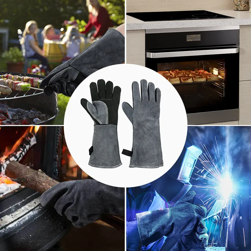 ThermoPro GL02 500 – gants de four résistants à la chaleur, mitaines de cuisson BBQ pour isolation du gril, forgeage du cuir, soudage 220510