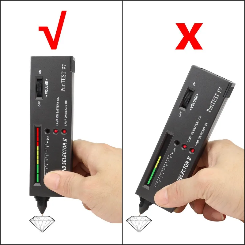 다이아몬드 보석 테스터 펜 휴대용 보석 선택기 도구 LED 표시기 정확한 신뢰할 수있는 보석 테스트 도구 6090028