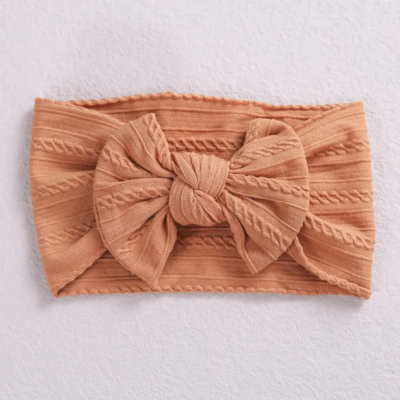 Cable Knit Bow Baby Headband for Child Bowknot Headwear Infant Turban for Kids Elastic Headwrap Baby Hair Accessories 220511