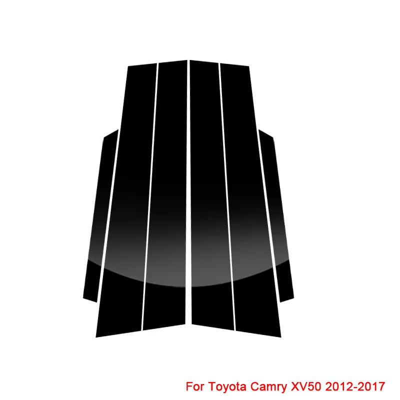 6 pièces autocollant de pilier central de fenêtre de voiture garniture en PVC Film anti-rayures pour Toyota Camry XV50 XV70 2006-présent accessoires externes
