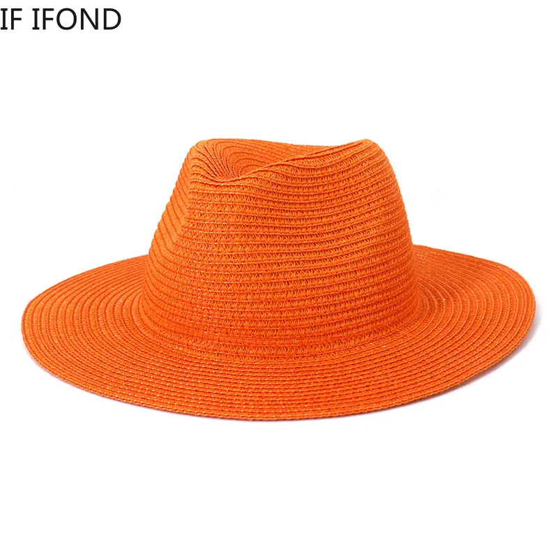 Chapéus de palha de verão sólidos para homens homens crianças menina menina UV Proteção dobrável Sun Hat's Outdoor Travel Beach Fedoras Hats Whole 21928