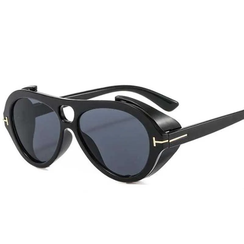 Lunettes de soleil Femmes 2022 Brand Designer Shades surdimensionnées 90S Retro Black Jaune Pilot Sun Sunshes Lady Uv400 Beach Eyewear245E