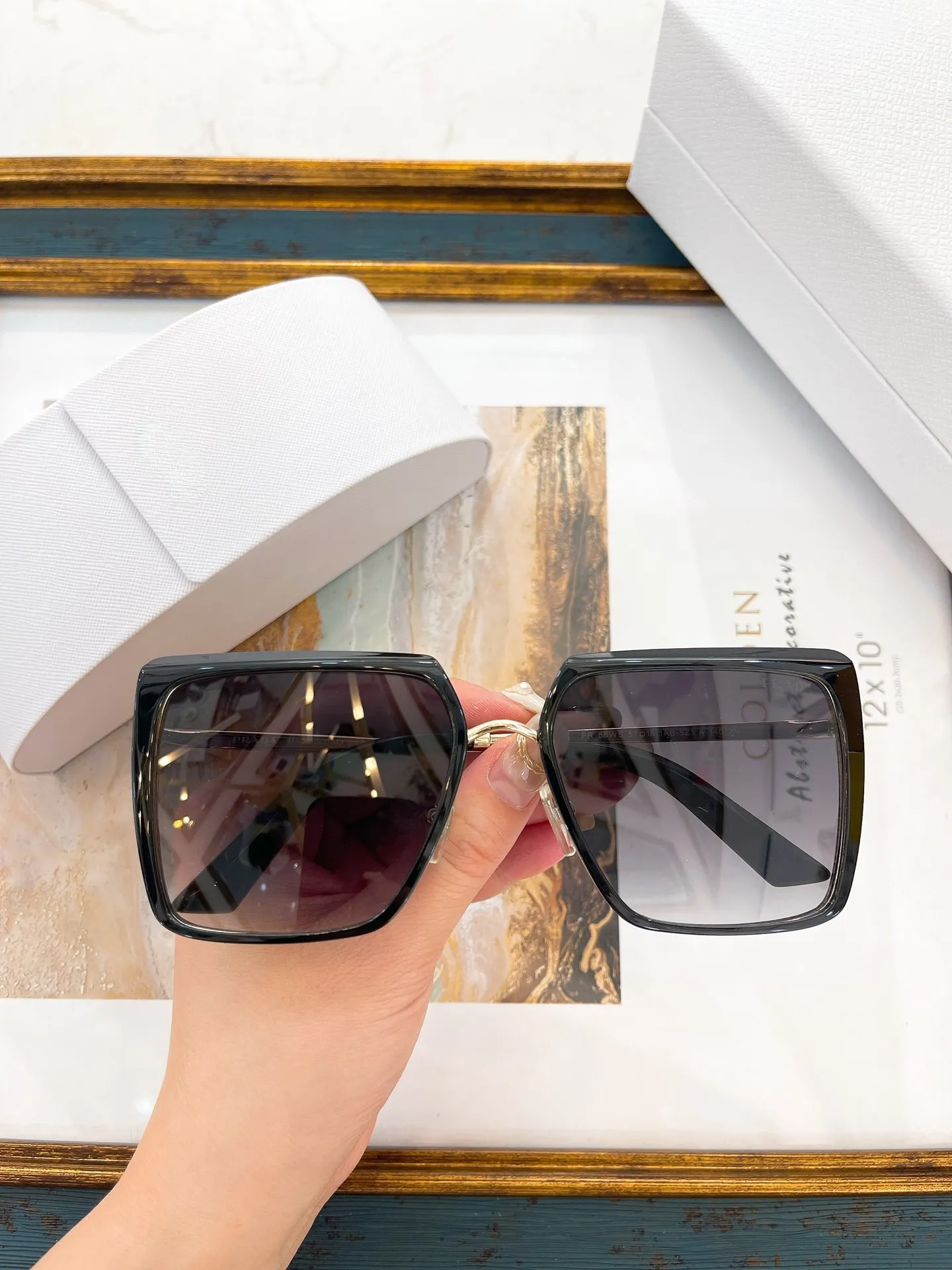 2022 NOWA Kobieta P Lekkie duże okulary przeciwsłoneczne o dużej ramie Osobowość cienkie spolaryzowane uliczne strzelanie do podróży szklanki mody