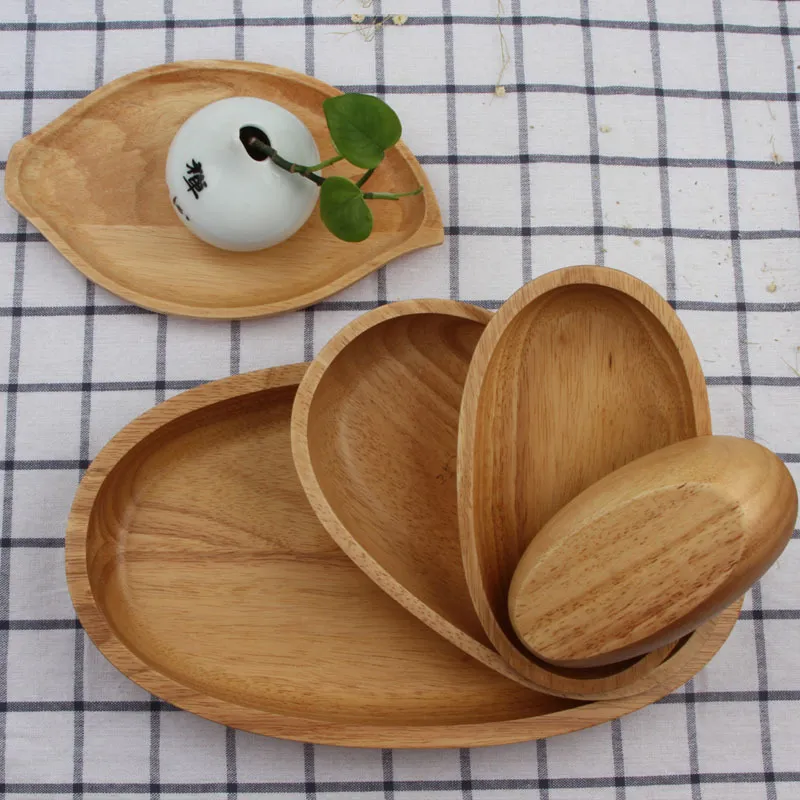 خشب البلوط على شكل قوارب حلوى الفاكهة الخفيفة جولة جولة لوحة عشاء تخصيص أدوات المائدة الخشبية 220621