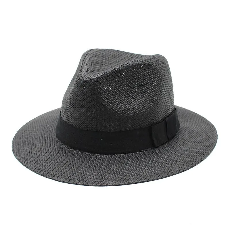 BERETS SOMMER Fedoras Panama Jazz Hat Sun Hats For Women Man Beach Straw Men UV Protection Cap Chapeau Femmeberets238n