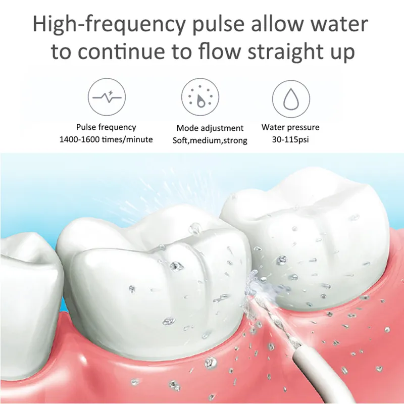 Dental Cleaning Plack Borttagning Tartar Eliminator Jet Washing Teeth Flosser Oral Irrigator Tandpetare Vattentryckrengörare 220513