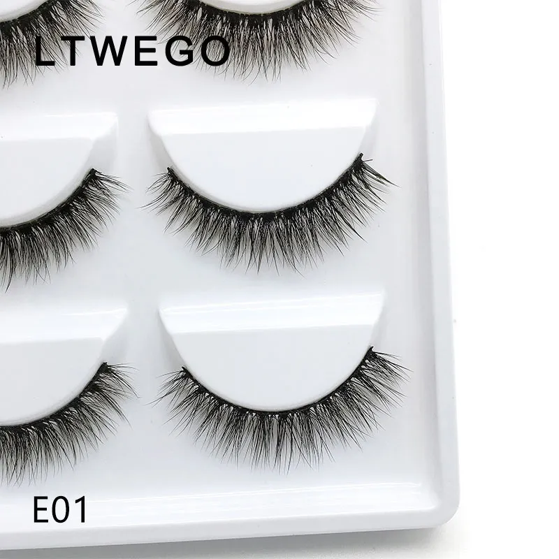 LTWEGO fluffy faux mink eyelashes natural long false eyelash extension handmade volume 3d lashes makeup cils cilios 220524