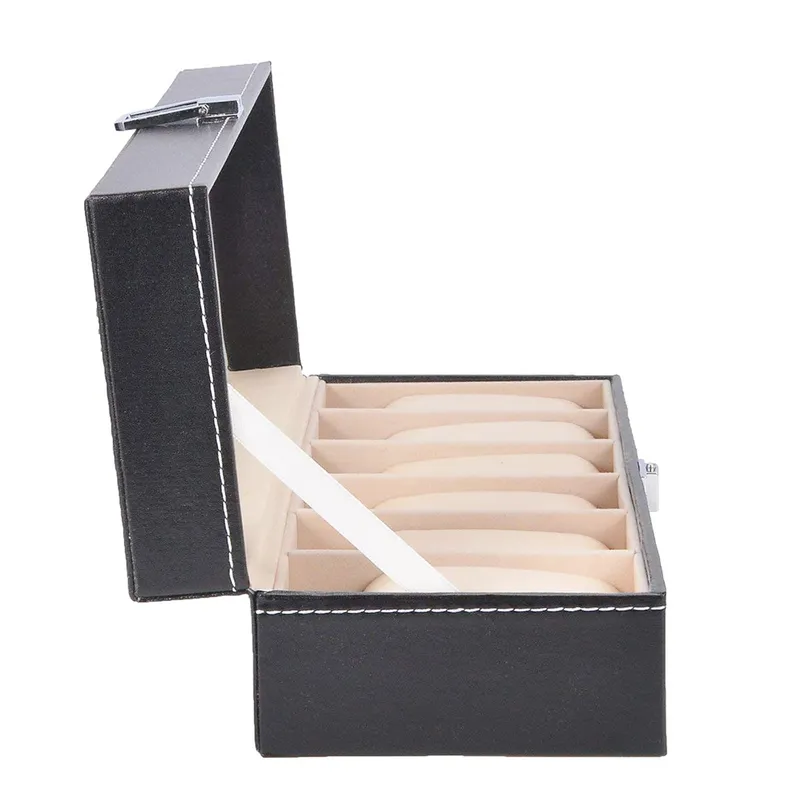 2 3 6 SLOTS Titta på förvaringsbox PU Leather Organizer Mechanical ES Display Holder Cases Jewelry Gift Porta Orologi 220624