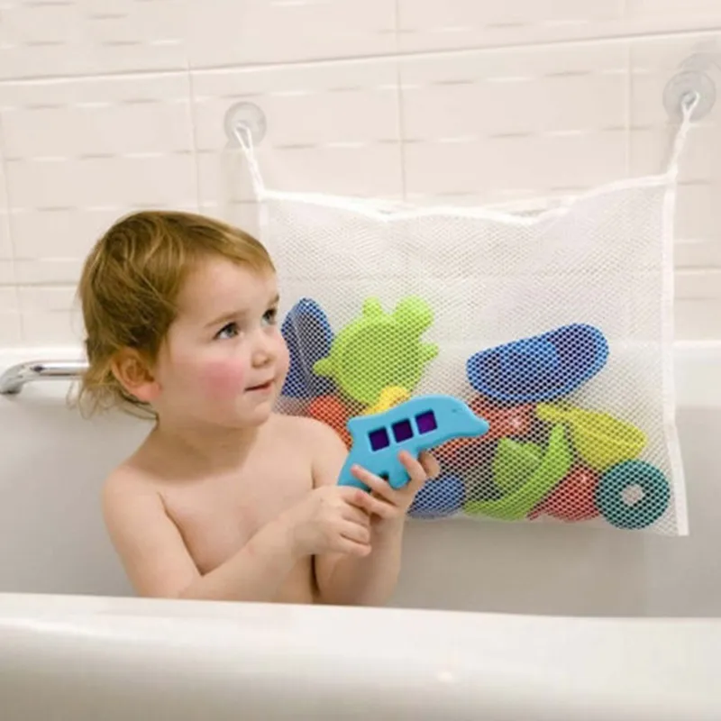 Jouets de bain pour bébé Filet en maille Sac de rangement pour jouets Multifonction Bébé Ventouses Sac de jeu de bain Salle de bain Baignoire Organisateur de poupée 220531