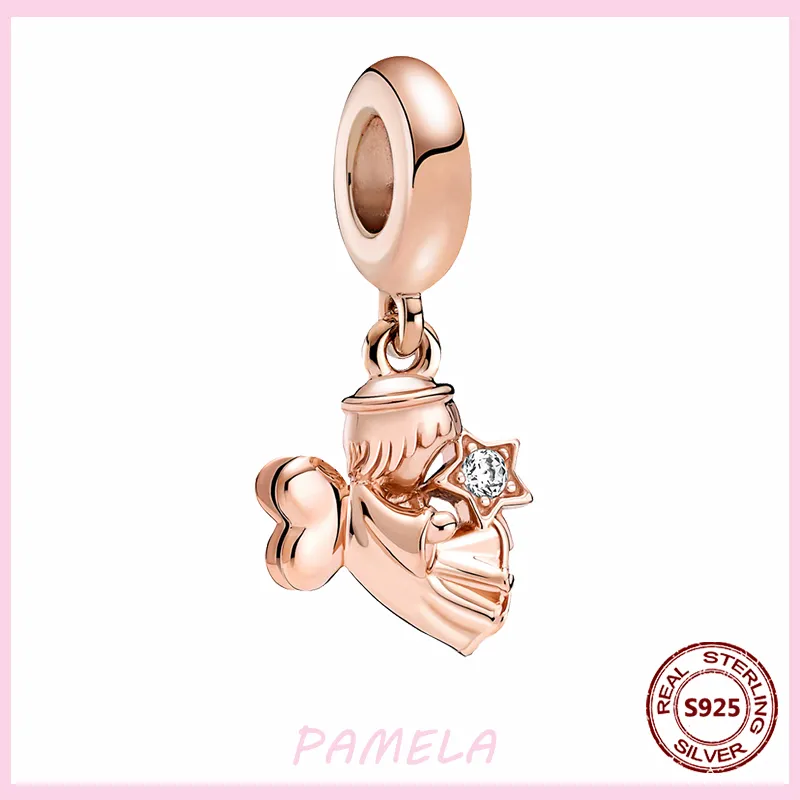 Pamela 925 Angel Sterling Angel God of Love Charms Wing Perles bricolage pour les bracelets Pandora Fit