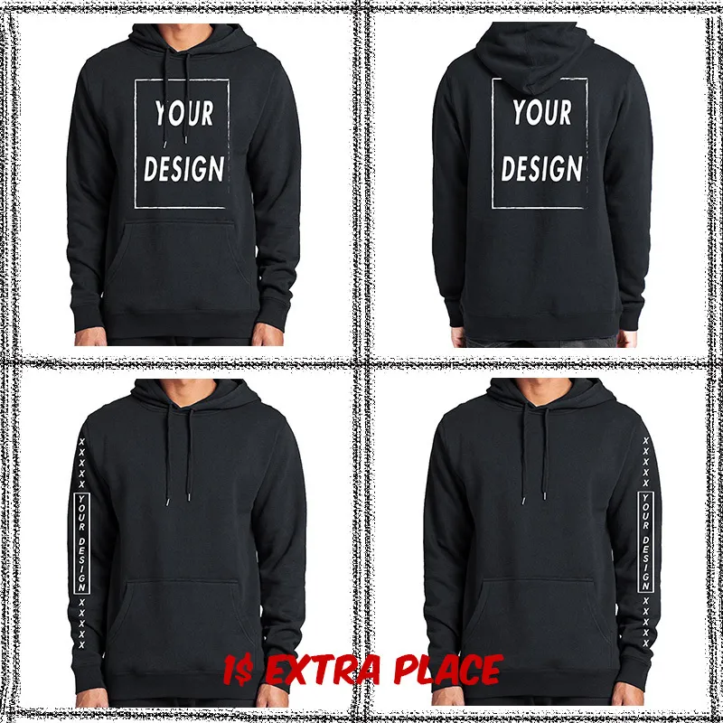 Custom Hoodies Add Your Text Sweatshirt Customized Long Sleeve High Quality Heavy Weight Soft Fleece Tops Hoody 220712