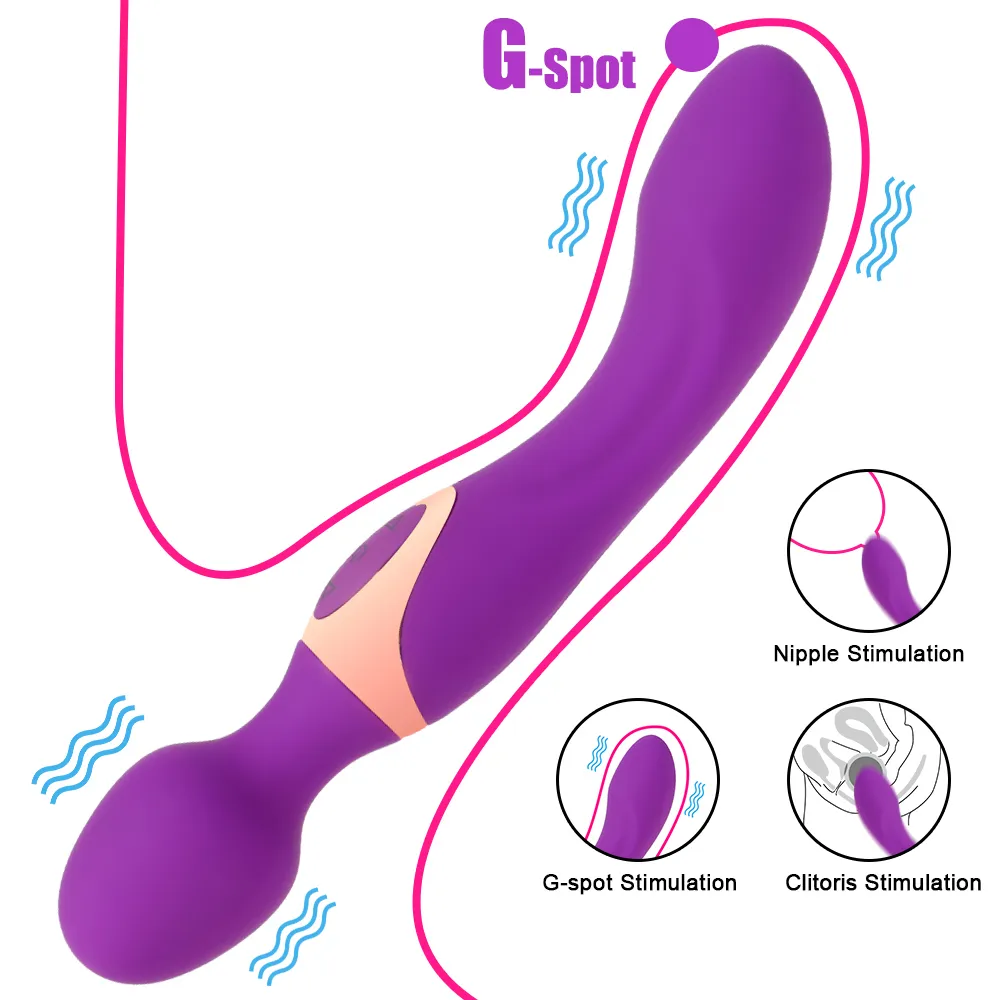 Magic Wand Clitoris stimolante 10 velocità potente grande vibratore massaggiatore a doppia testa shock giocattolo sexy donna