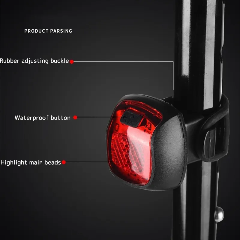 Retro Bicycle Bike Rear LED Indicator Red Light Holder Bracket Taillight Lamp Bicycle Accessories