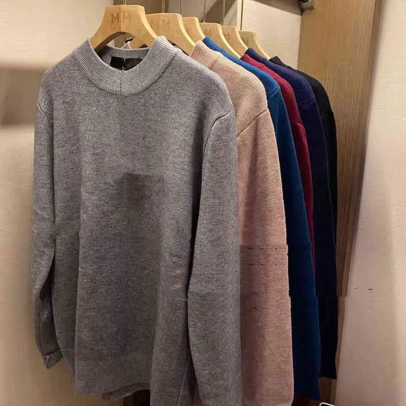 Erkek Kaşmir Sweater Sıcak Polar Sweaters Mock Boyun Sonbahar Kış Kalın Sweaters Sıradan Slim Fit Örgü Sweaters Marka Giyim L220730