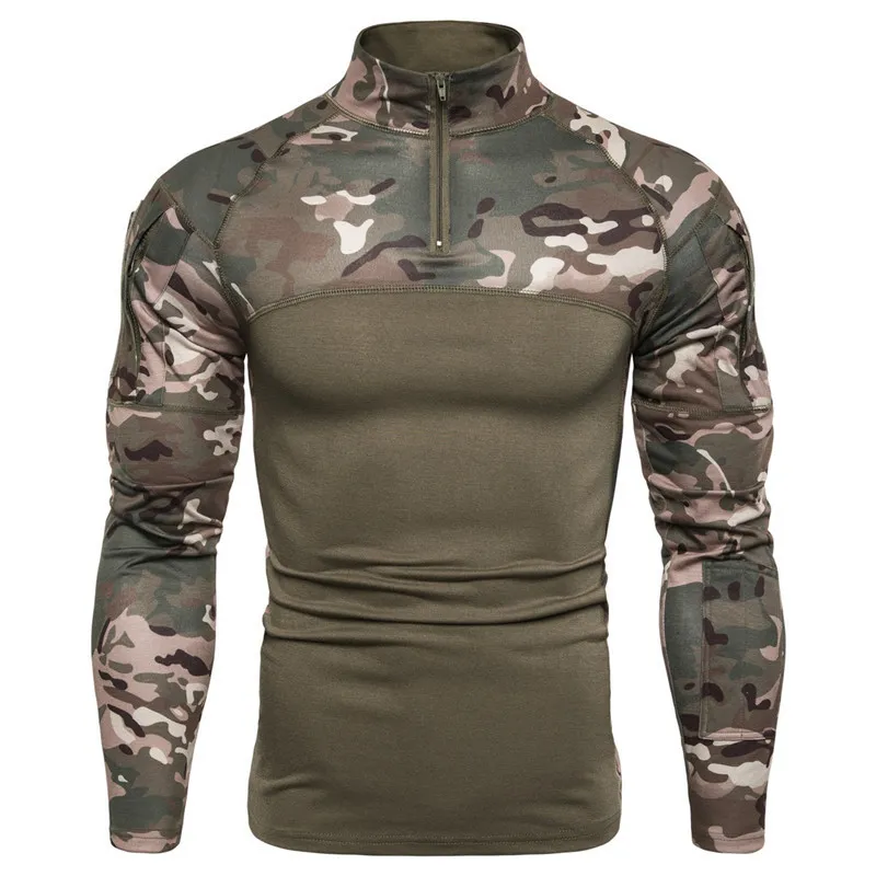 Fashion Men s Top Tactical Camouflage Athletic T shirts Long Sleeve Men Military Combat Shirt Army Clothing 220712