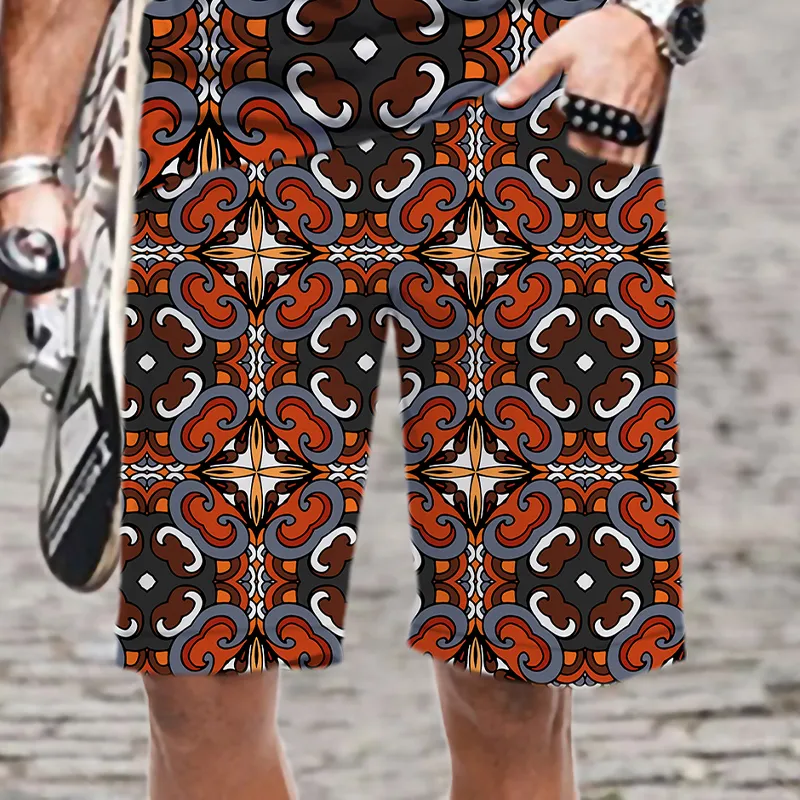 Lösa mäns casual shorts snöflingmönster män/kvinnor bekväm cool simning man elastisk midja harajuku överdimensionerad rolig 220624