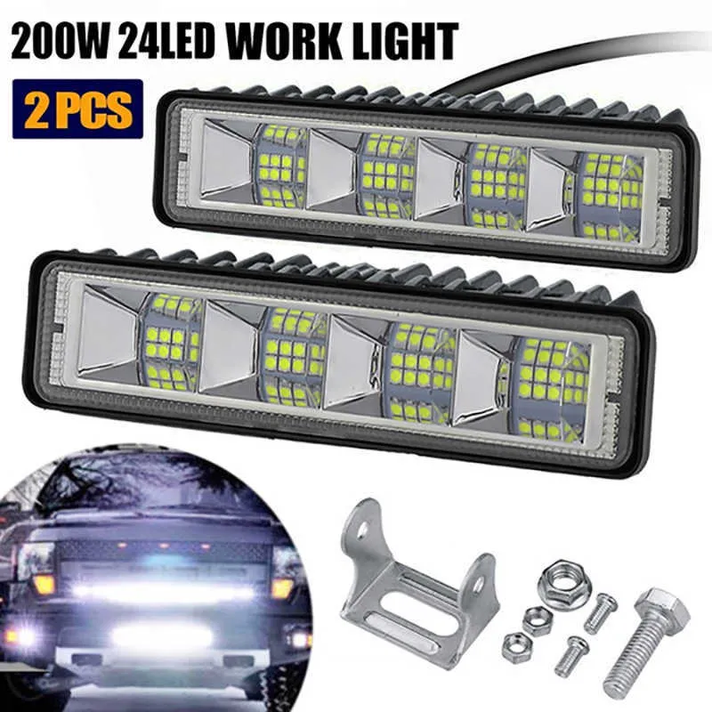 2 adet Güçlendirme Lambası 6 inç LED Düz Çalışma Işık Spot Işın Bar Araba SUV LED Offroad Sürüş Sis Lambaları