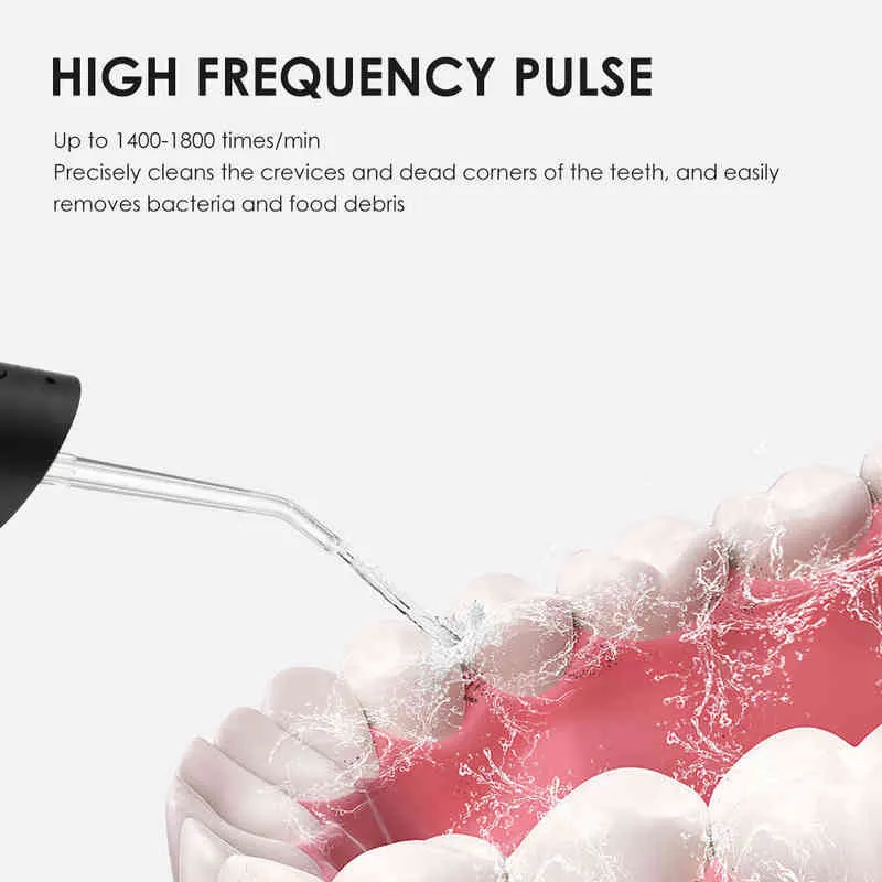 Irrigatore orale portatile da 400 ml Flosser acqua dentale 5 modalità IPX7 Pulitore sbiancamento dei denti a getto di filo interdentale ricaricabile 220513