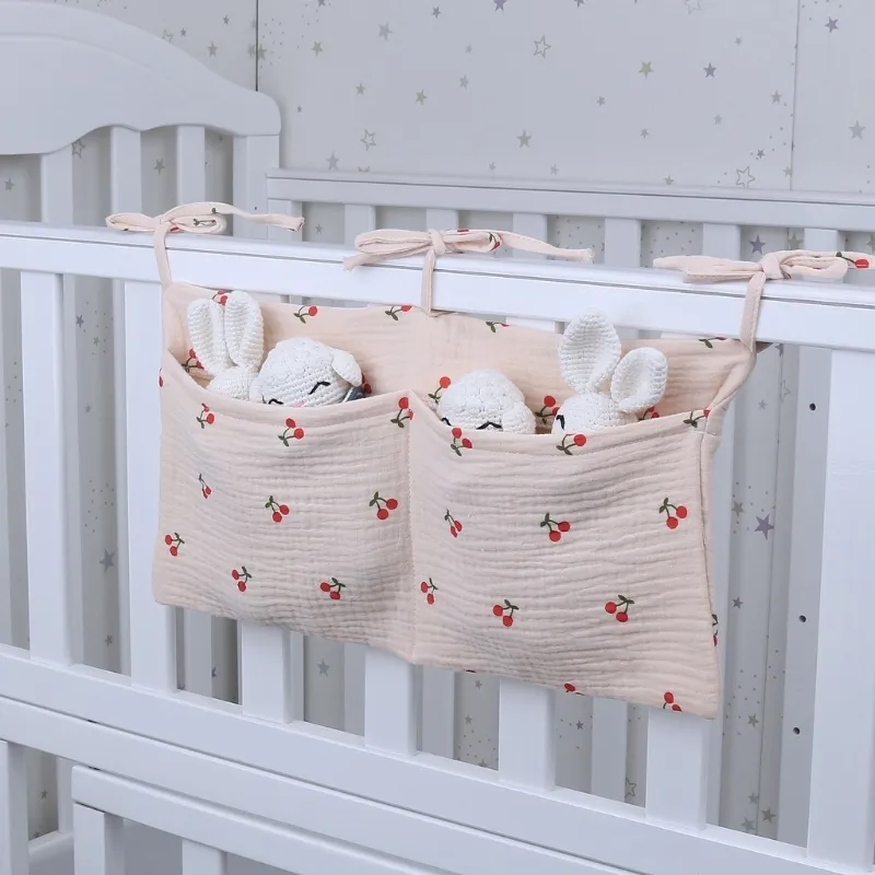 Sac de rangement de lit de bébé portable en coton Twolayers épaissir né berceau sac suspendu organisateur pour enfants ensemble de literie pour bébé sac à couches 220531