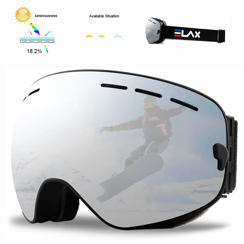 Zonnebril ELAX Dubbele Lagen Anti-condens Bril Skibril Mannen Vrouwen Fietsen Zonnebril Mtb Sneeuw Skibril Eyewear253N