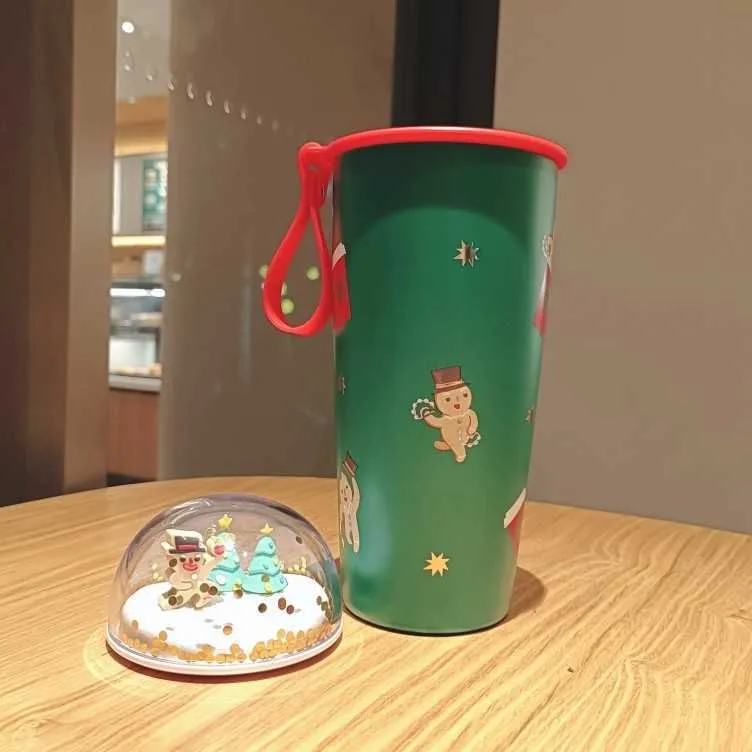 Starbucks cup Christmas Gingerbread Man performance Mug Stainless Steel traveling water cup coffee cup