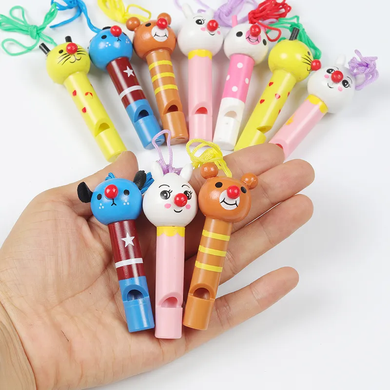 Cute Multicolor Wooden Whistles Kids Birthday Party Favors Decoration Baby Shower Noice Maker Toys Goody Bags Pinata Gifts 220429