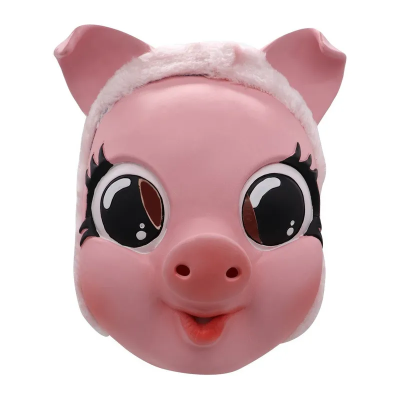 القتل EVE Season 2 - Jodie Comer Villanel Le Pink Pig Cosplay Mask Halloween Cosplay Costume Props 220720